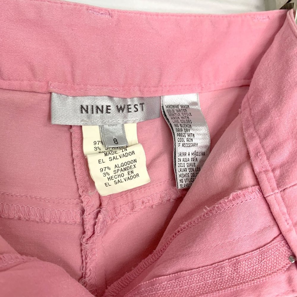 NINE WEST Pink Barbiecore Cropped Pant Sz 8 - Picture 6 of 7